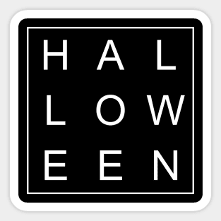 minimalist and simple design halloween white word Sticker